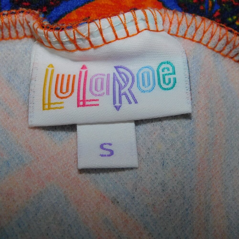 Lularoe Cassie Blue Orange Geometric Pattern Body Con Pencil Skirt NEW Womens S - Picture 3 of 5